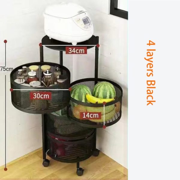 4,5 Layer Round Shape Kitchen Rack - Image 3