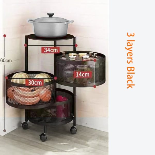 4,5 Layer Round Shape Kitchen Rack - Image 5